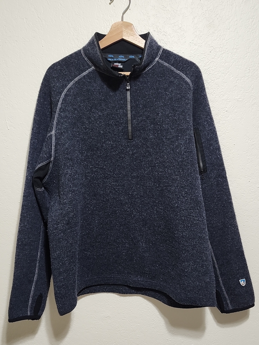 KÜHL Men's Thor 1/4 Zip Fleece Pullover Sweater Charcoal Grey - Sz XL Outdoorsy